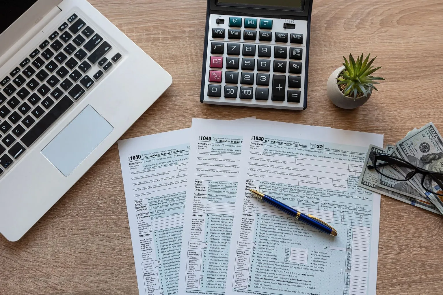 A tidy desk set up for a bookkeeping consultation